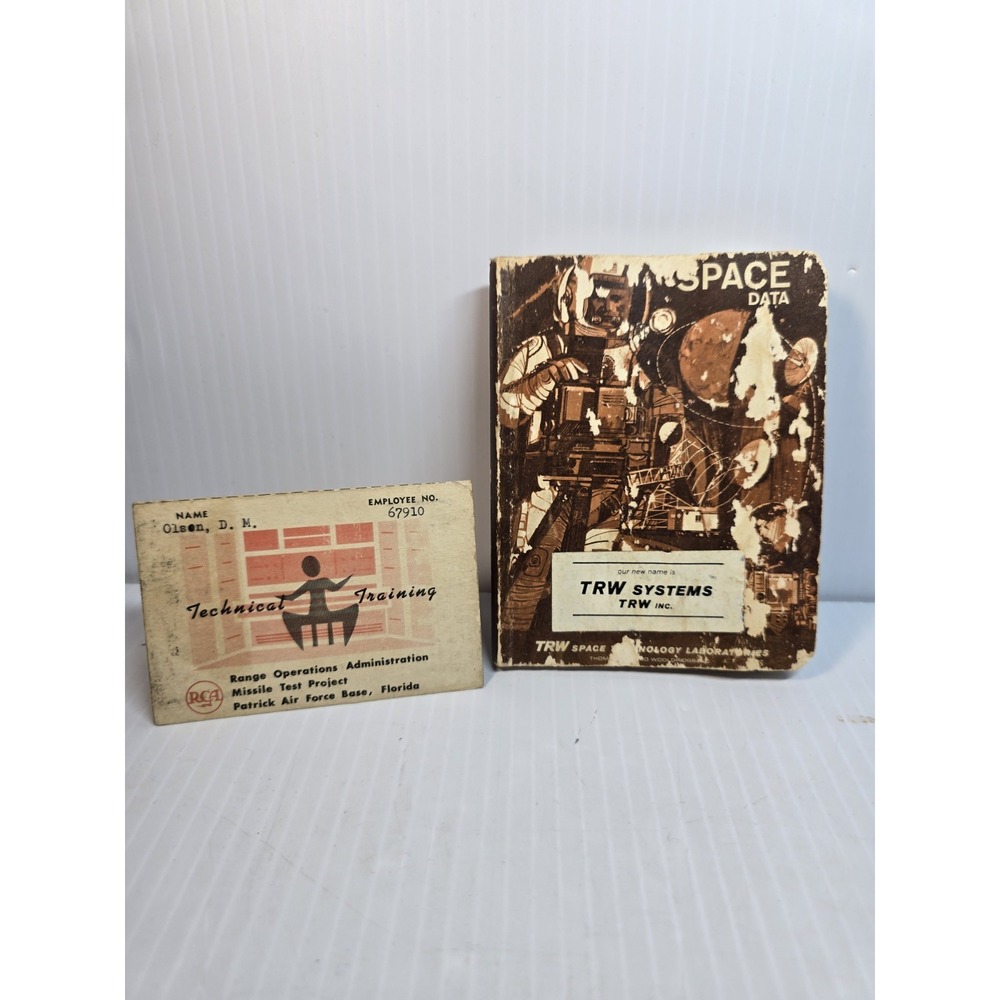 1965 TRW Space Data Pocket Handbook W/ Range Operations Tech Training Card